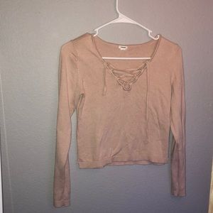 criss cross long sleeve top. From Garage